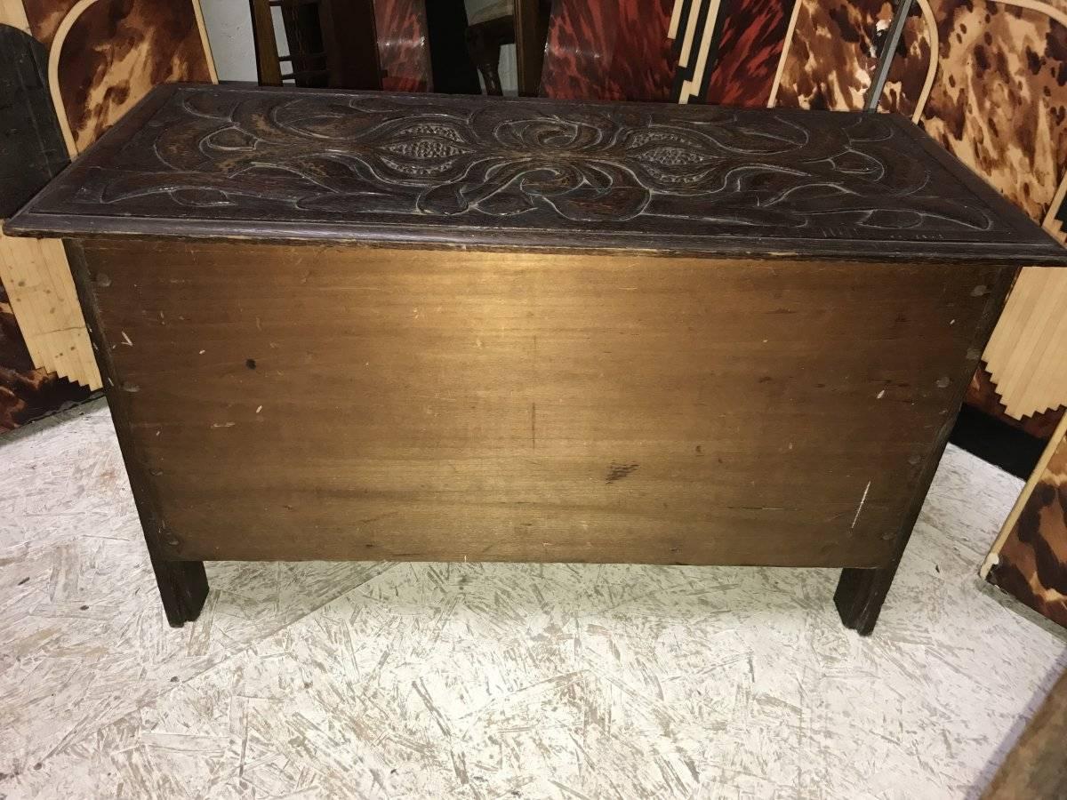 Rare Arts & Crafts Oak Linen Trunk Attributed to C R Ashbee 2