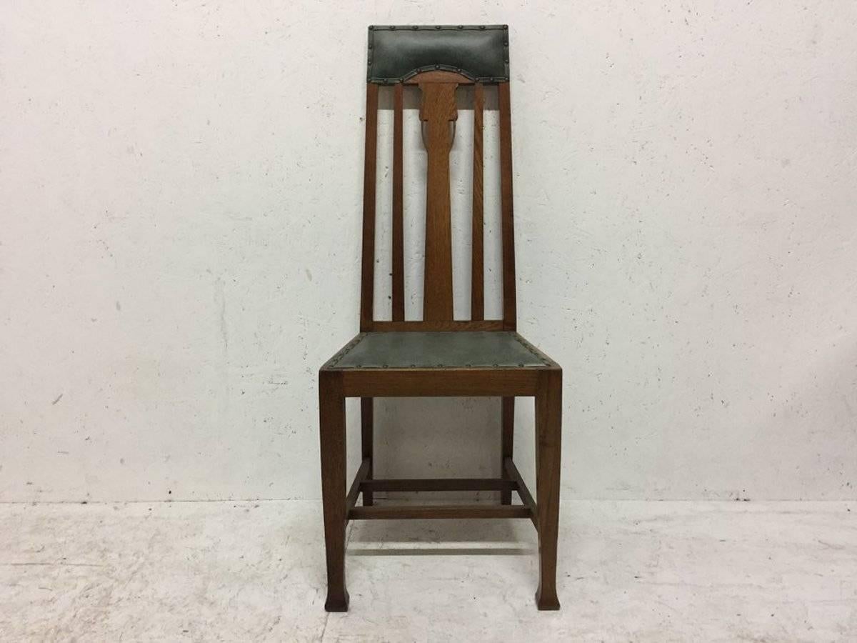 arts and crafts dining chairs oak