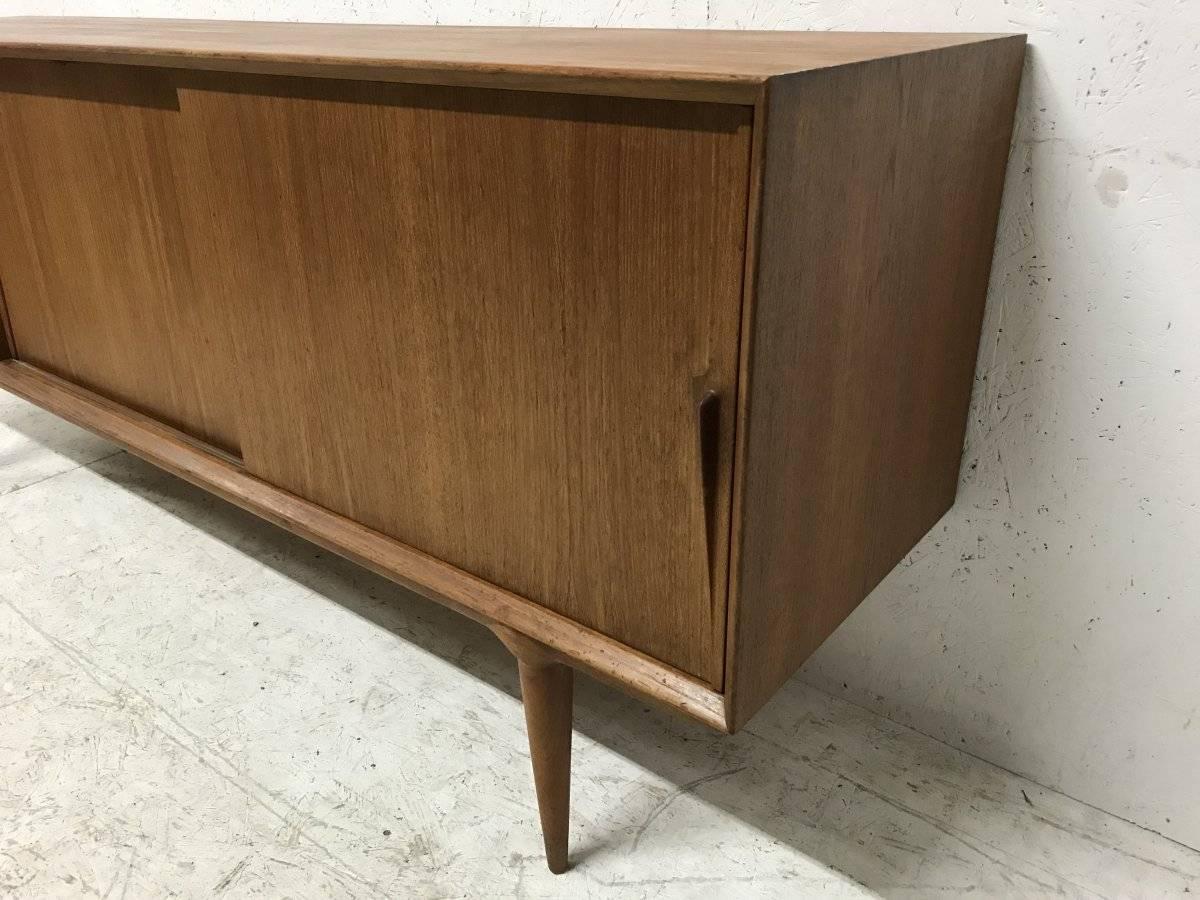 Rare Model 18 Teak Sideboard Having Four Drawers and Two Sliding Doors 2