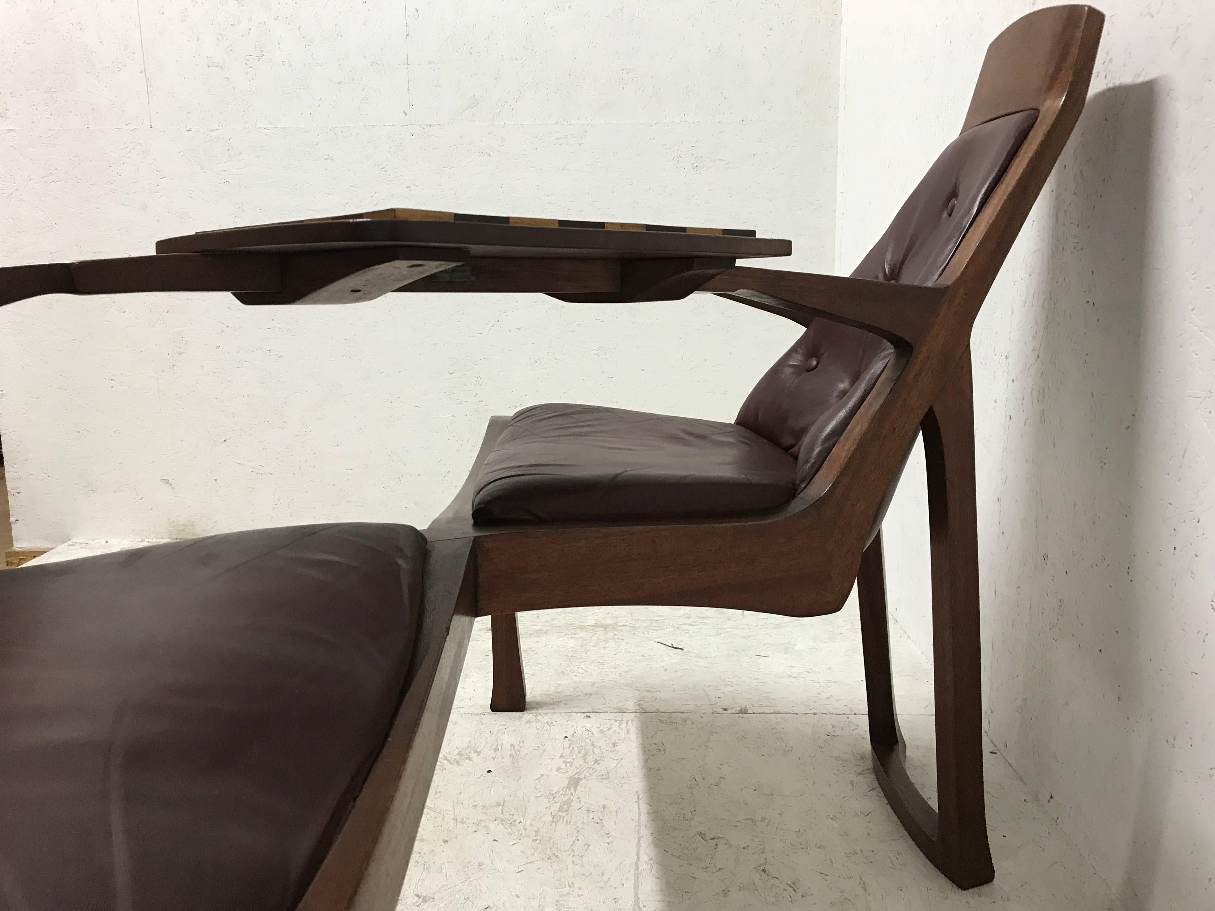 Danish Style Teak Duet Seat for Lovers of Chess Signed R Bellinger, 1977 In Good Condition In London, GB