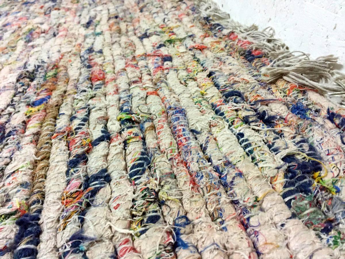 Mid-20th Century Extremely Rare Rag Rug Formerly Owned by the British Actress Jean Simmons