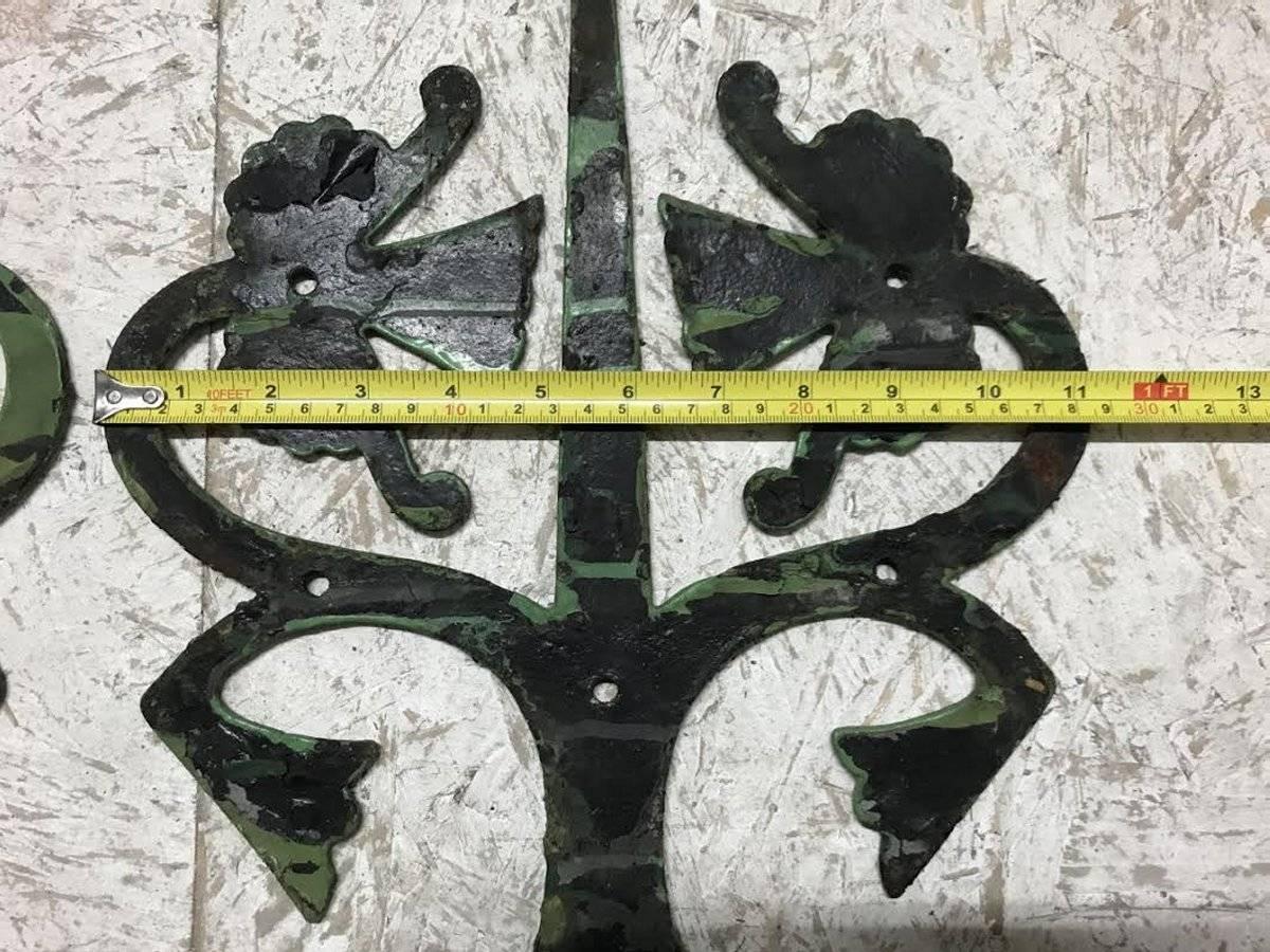 Late 19th Century Pair of Gothic Revival Cast Iron Hinges For Sale
