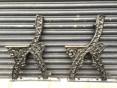 A.W.N. Pugin, A pair of Early Gothic Revival Cast Iron Garden Bench Ends