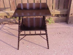 Jas Shoolbred, an Aesthetic Movement Side Table with Angular Turned Supports