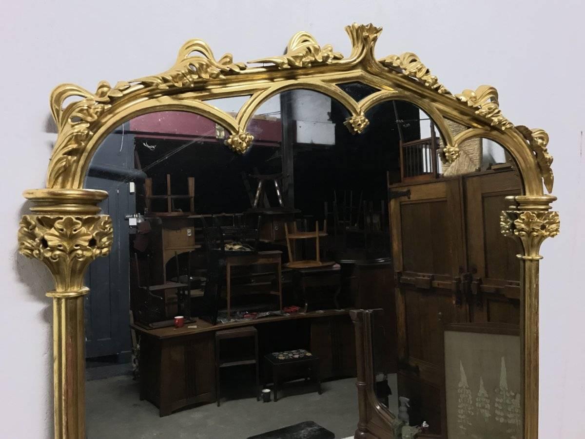 Georgien Miroir mural doré de style néo-gothique de la fin de l'ère géorgienne, Thomas Fentham 136 the Strand en vente