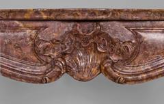 "Choiseul, " Louis XV Style Fireplace in Pink Brocatelle Marble