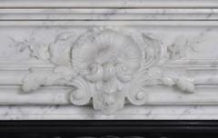 "Vendome, " Regence Style Fireplace in White Carrara Marble