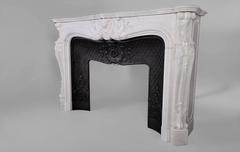 "Hotel de Lassay" Louis XV Style Fireplace in Carrara White Marble