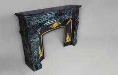 "Noailles" Regence Style Fireplace in Green Maharaja Marble