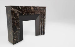"Metropolis" Art Deco Style Fireplace in Portoro Marble