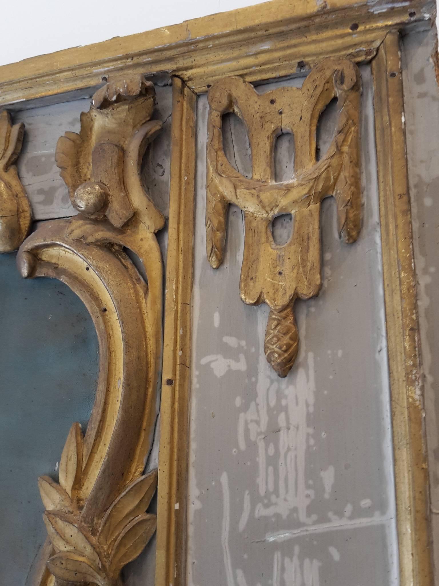 18th Century and Earlier French Trumeau Mirror For Sale