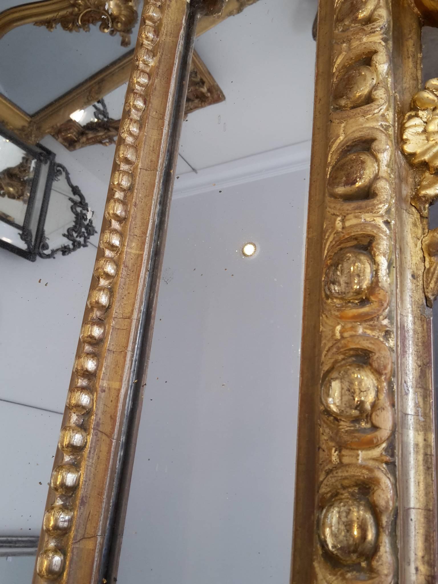Gilt French Gold Mirror Napoleon III For Sale