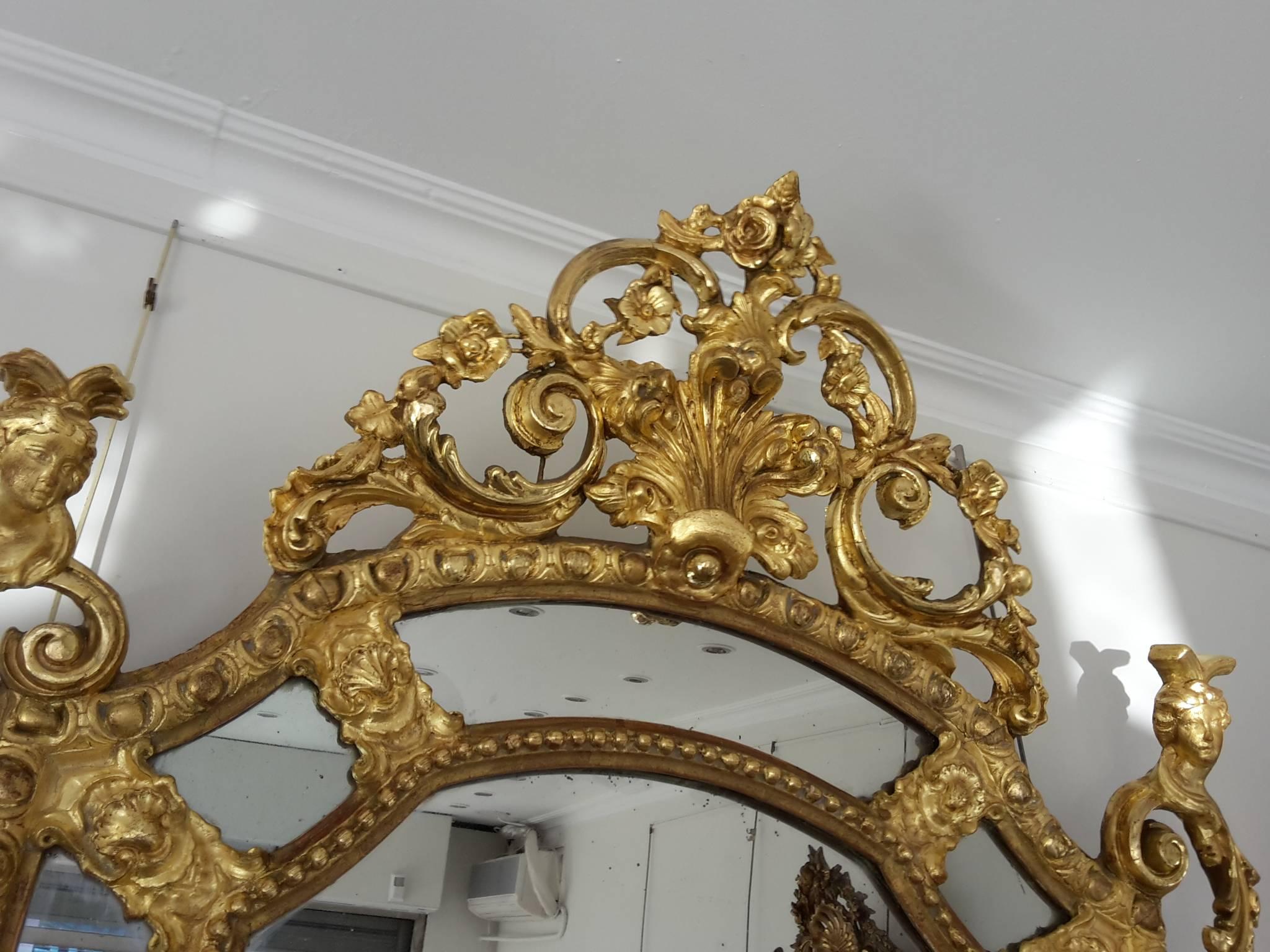 French Gold Mirror Napoleon III For Sale 1