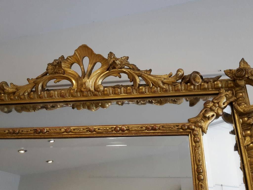 Gesso Antique French Napoleon III Mirror