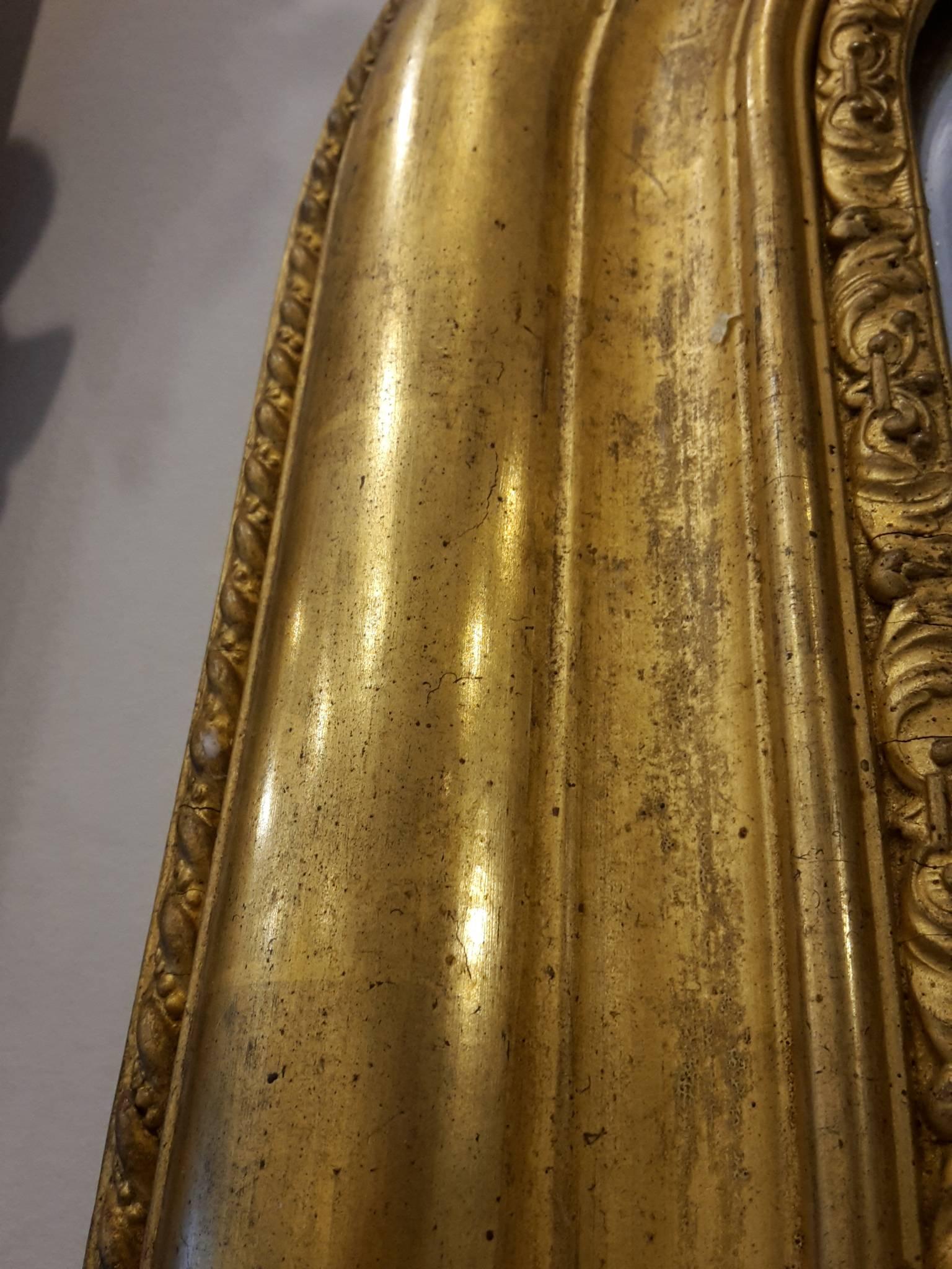 Mid-19th Century French Mirror Louis Philippe Gold Leaf