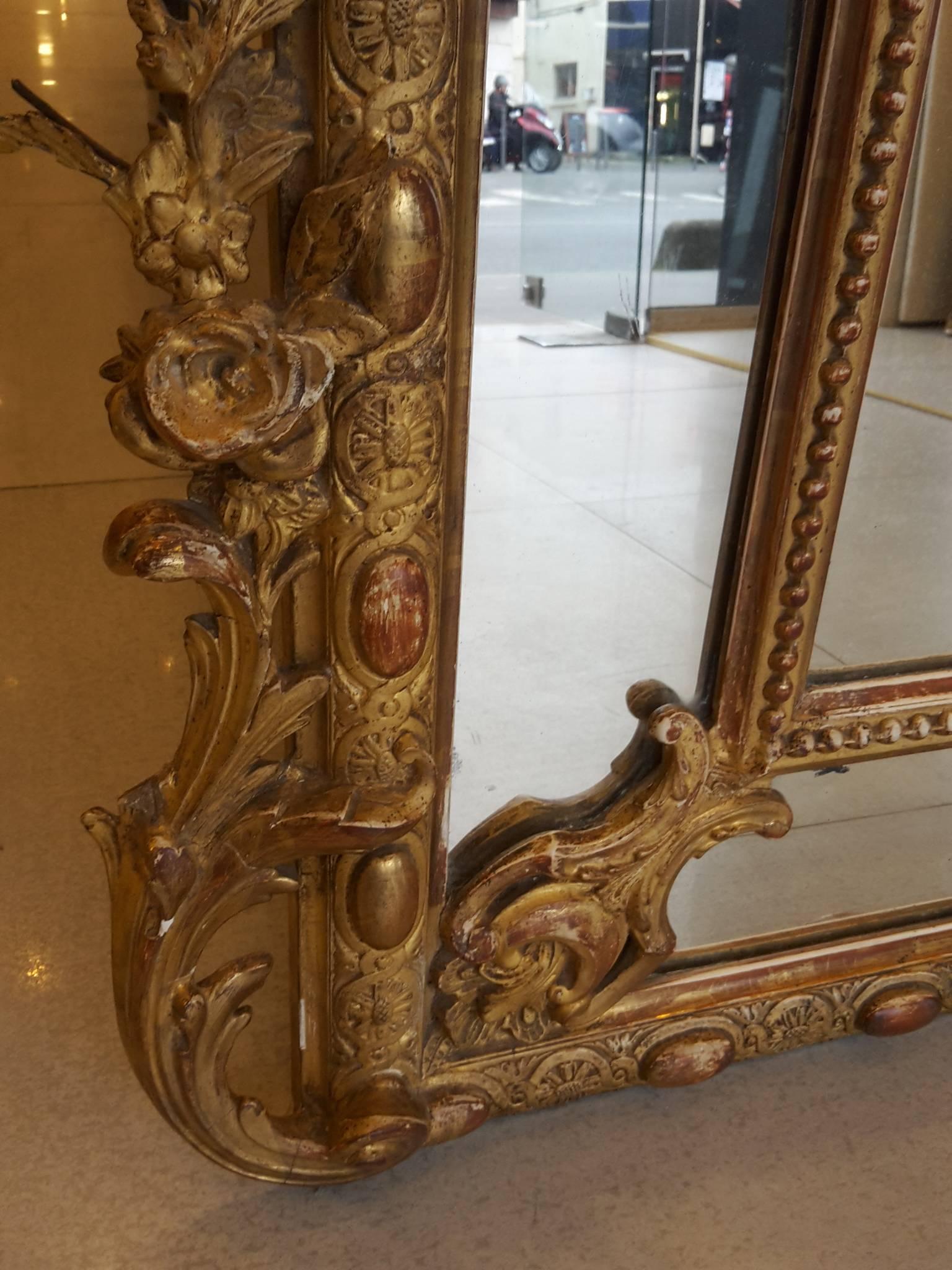 French Mirror Napoleon III Gold Leaf 2