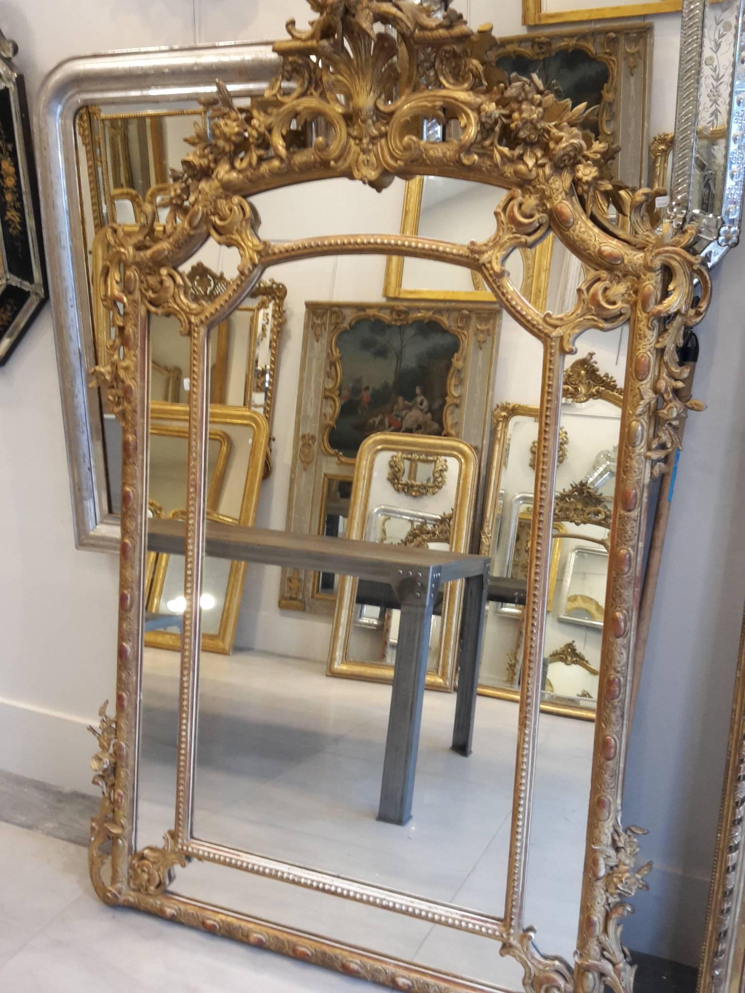 French Mirror Napoleon III Gold Leaf 3