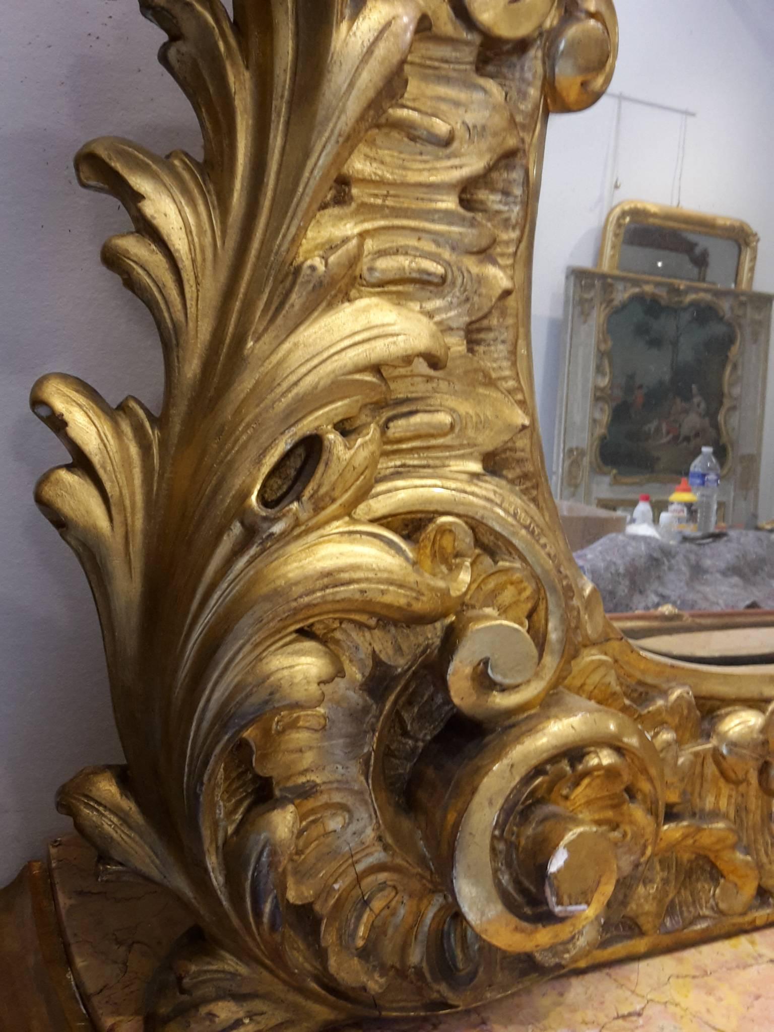 French Console Table Giltwood and French Mirror Napoléon III 2