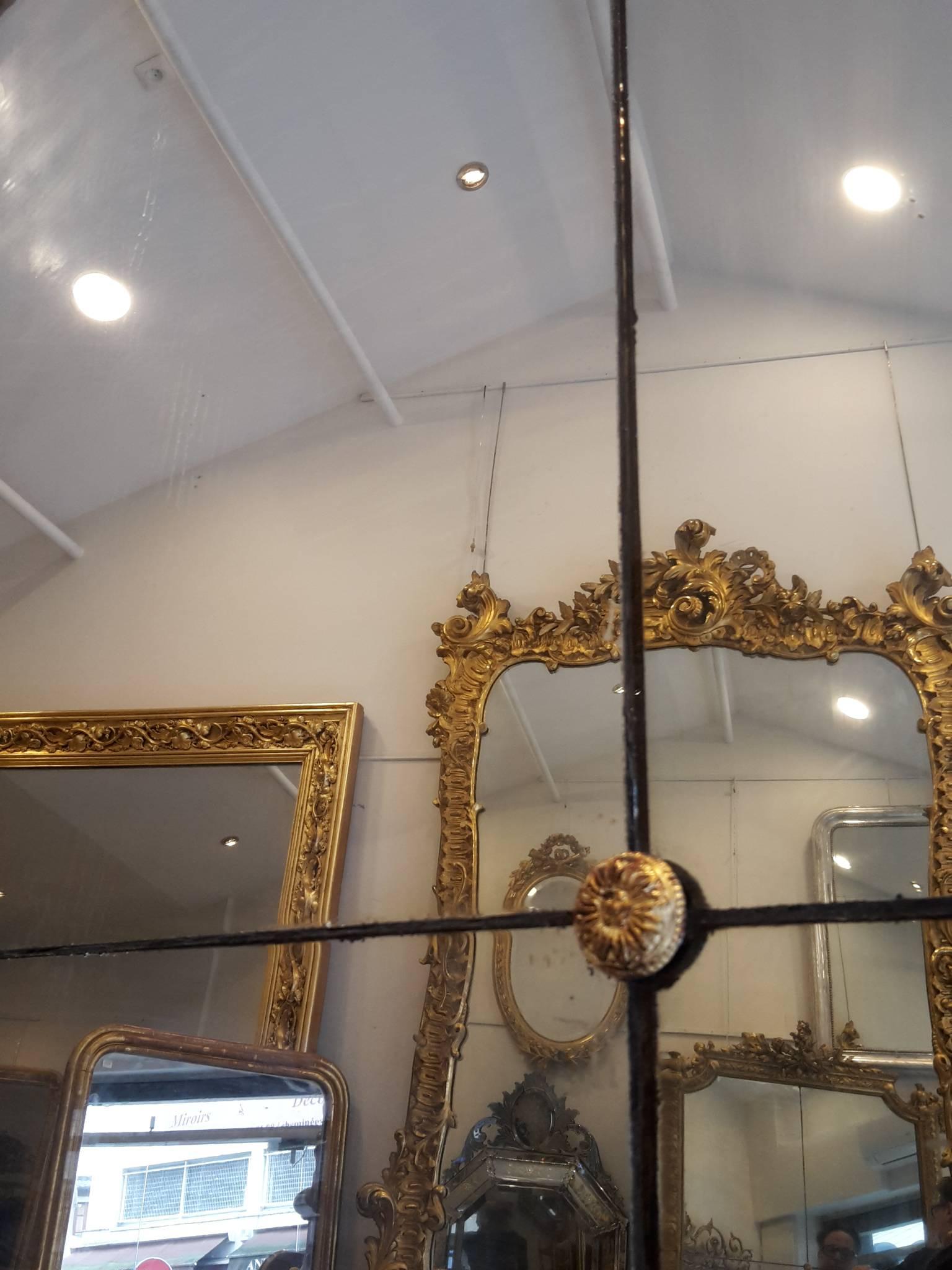 Late 19th Century French Antique Mirror Napoleon III Gold Leaf