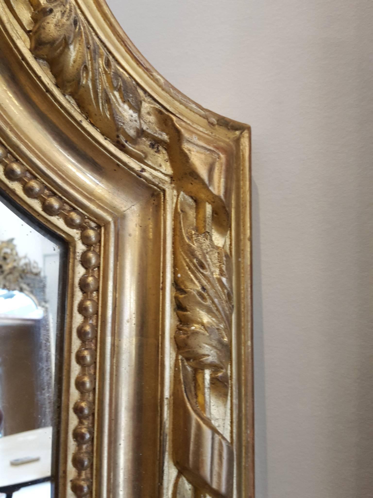 French Antique Mirror Napoleon III Gilded In Good Condition In Saint-Ouen, FR