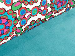 Four Mid-Century Italian Birch Chairs with Vintage Print Pillows by LaDoubleJ