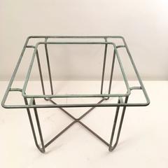 Bronze Walter Lamb Dining Table with Original Glass Top