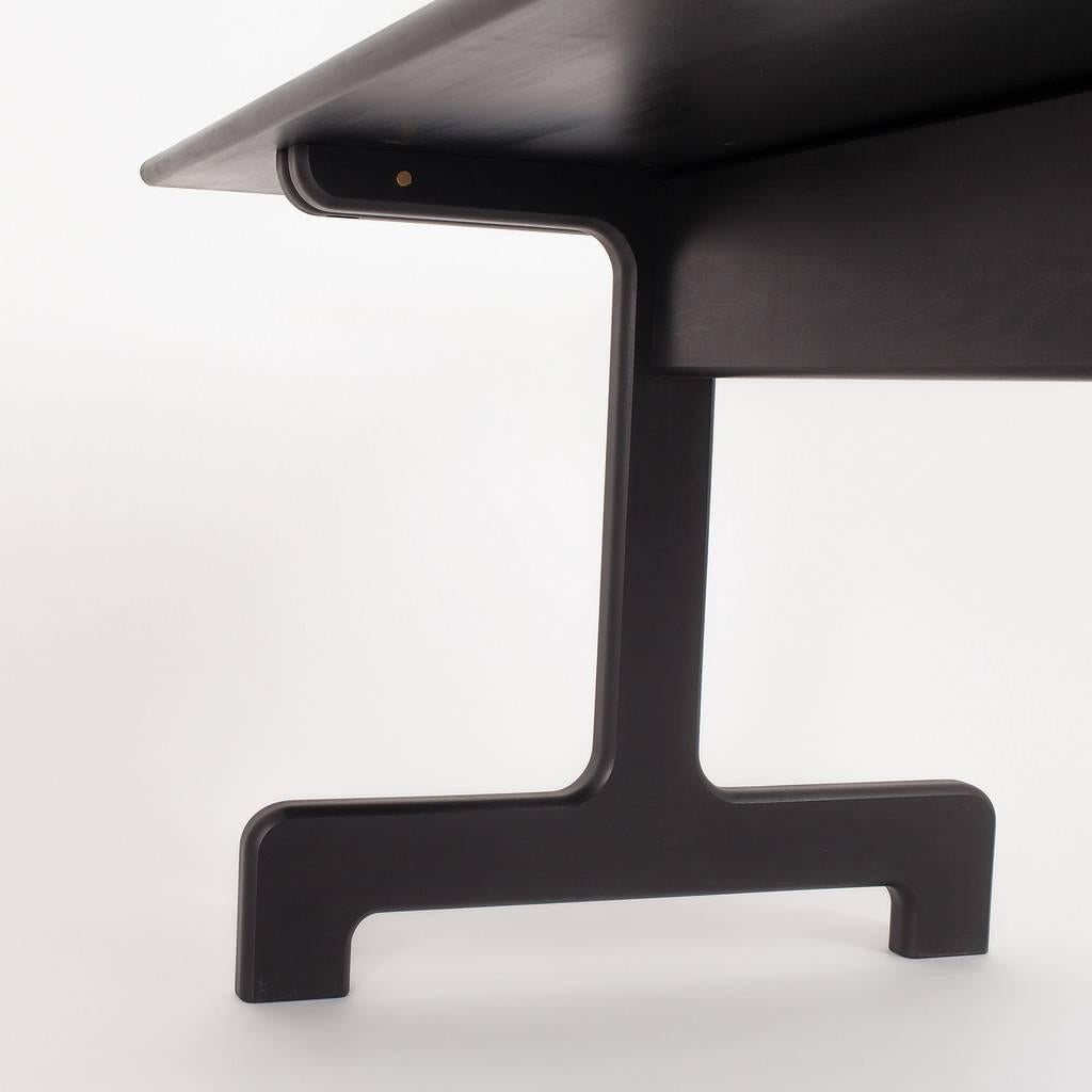 Brass Asa Pingree Physalia Dining Table in Ebonized Maple For Sale