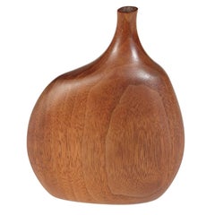 Beautiful Asymmetrical Doug Ayers Carved Wood Vase