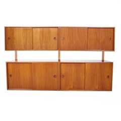 Vintage HG Furniture Danish Two-Cabinet Teak Floating Wall Unit