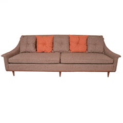 Selig Monroe Mid-Century Modern Brown Textured Sofa