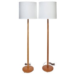 Pair of Swedish Mid-Century Modern Teak Floor Lamps Pair of Swedish Mid-Century Modern Teak Floor Lamps