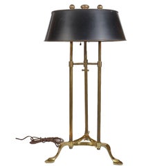 Vintage Chapman Brass Table Lamp with Black Metal Shade