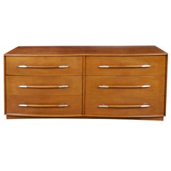 T.H. Robsjohn-Gibbings for Widdicomb Six-Drawer Walnut Dresser