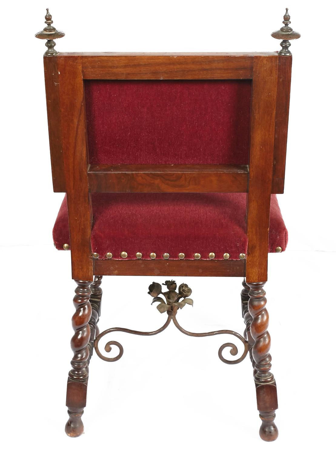 Pair of Spanish Revival Chairs with Matching Bench For Sale at 1stdibs