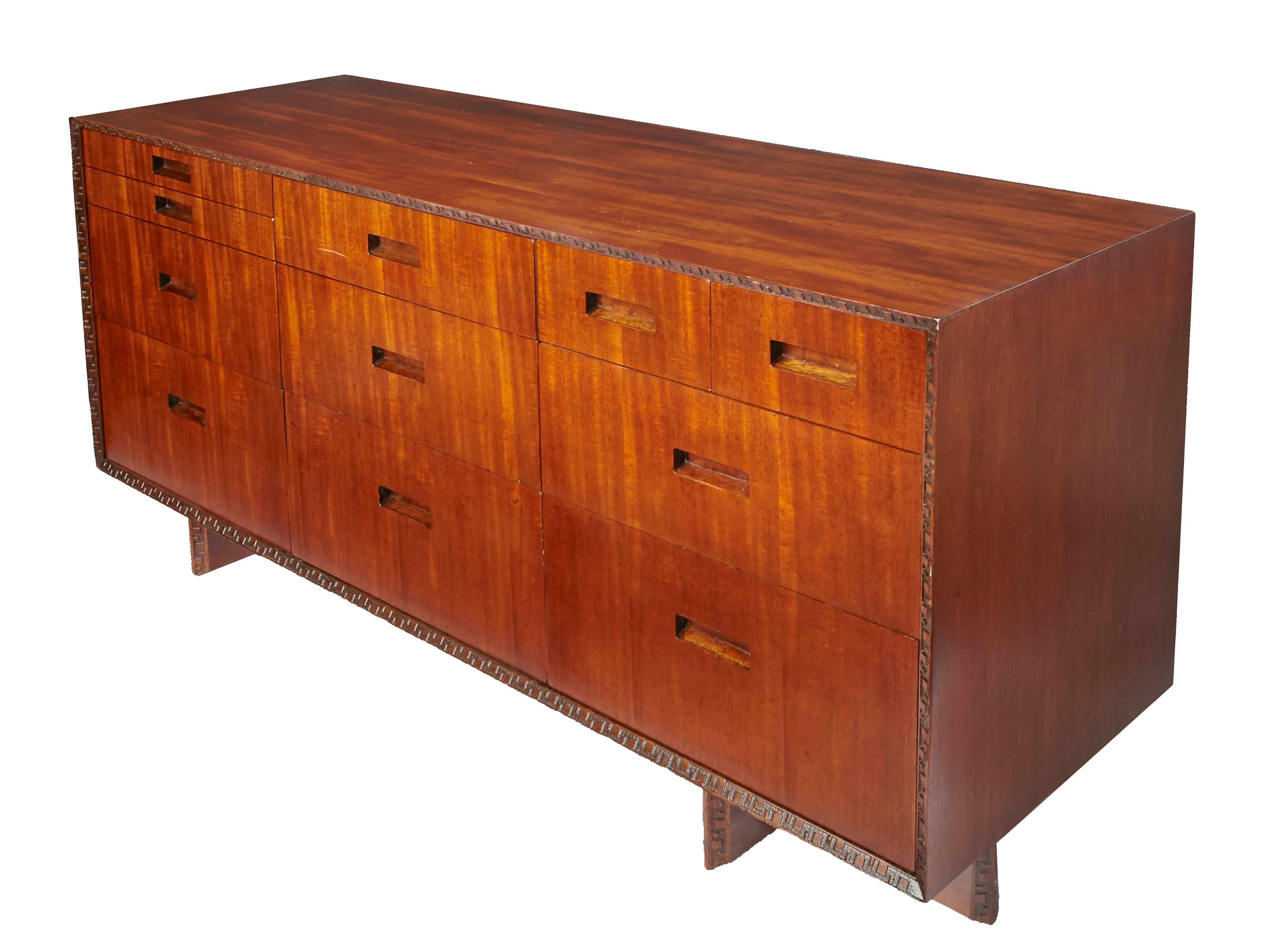 Veneer Frank Lloyd Wright Dresser for Heritage Henredon from the 