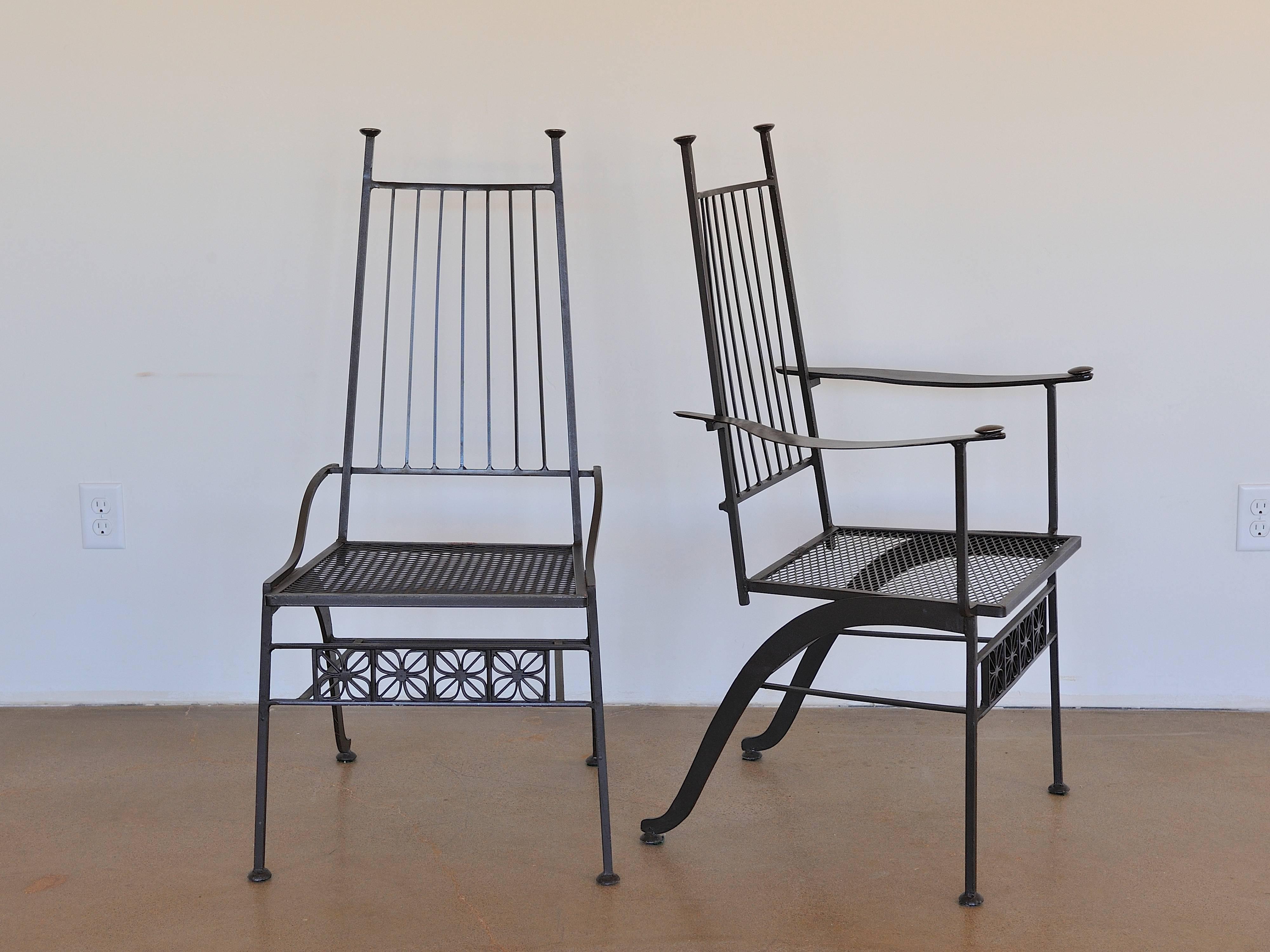This is a rare hard to find set of six Salterini iron chairs from the El Prado collection. These striking chairs have been with one owner since they were ordered in the 1960s. The set of six consists of four side chairs and two arm chairs.
Espresso