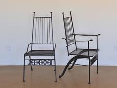 Rare Set of Six Salterini Wrought Iron Chairs