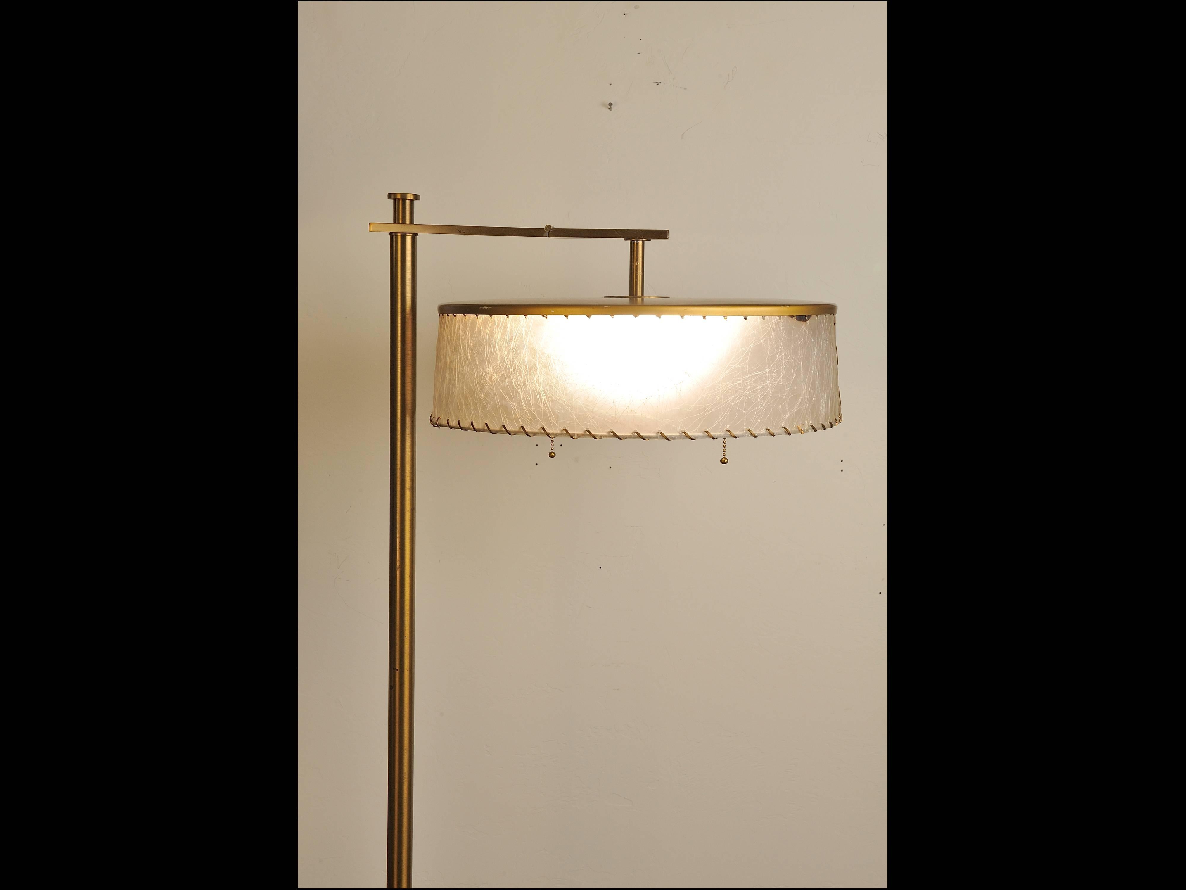 Kurt Versen Brass Flip-Top Floor Lamp In Good Condition In Tucson, AZ