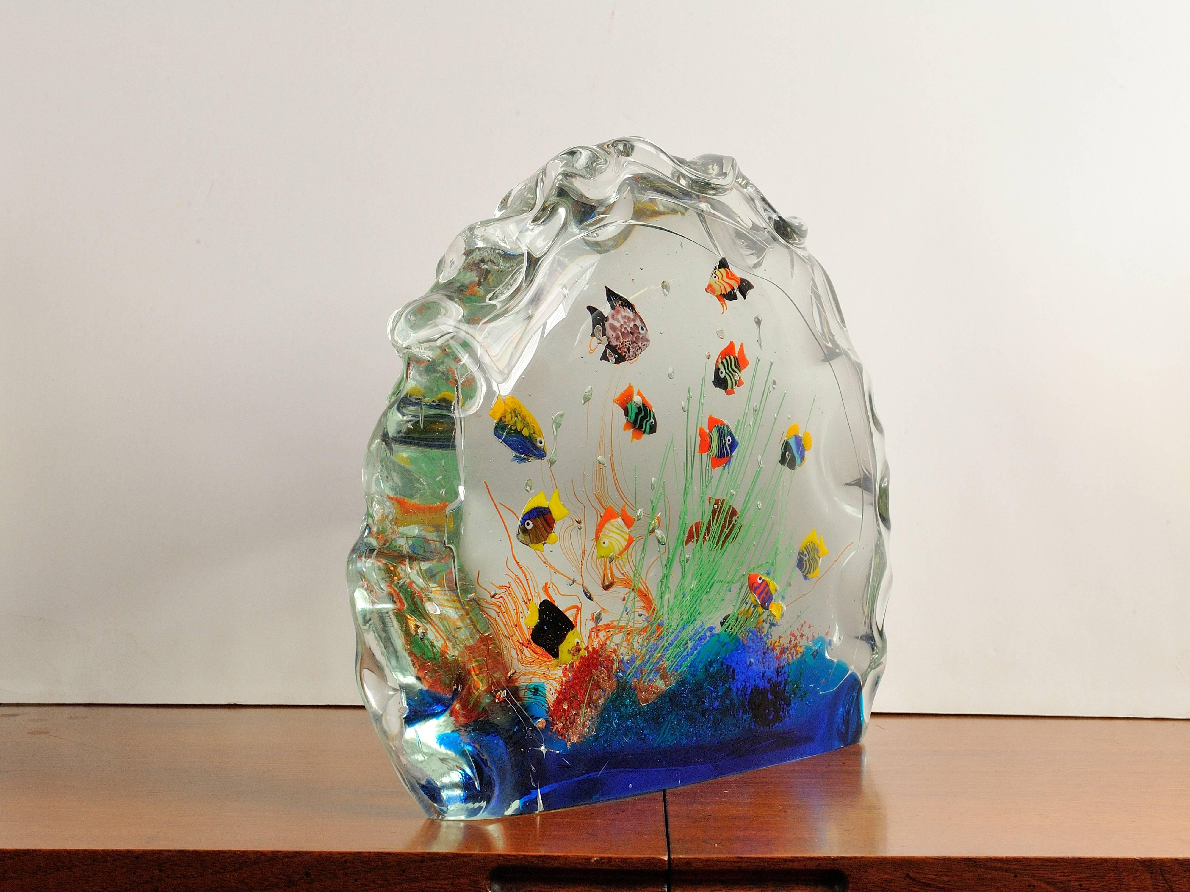 Rare, Large Murano Glass Aquarium In Excellent Condition In Tucson, AZ