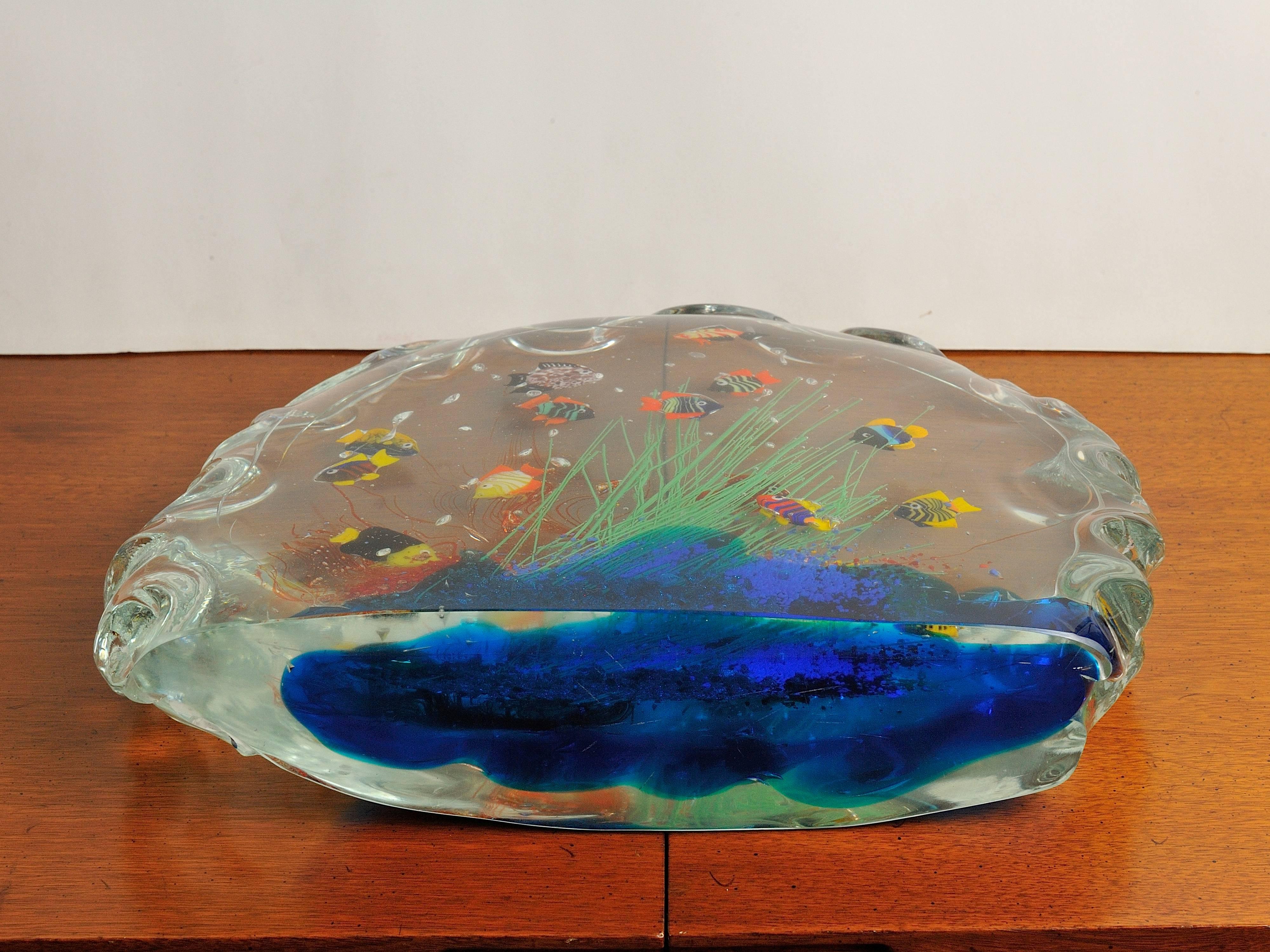 Art Glass Rare, Large Murano Glass Aquarium