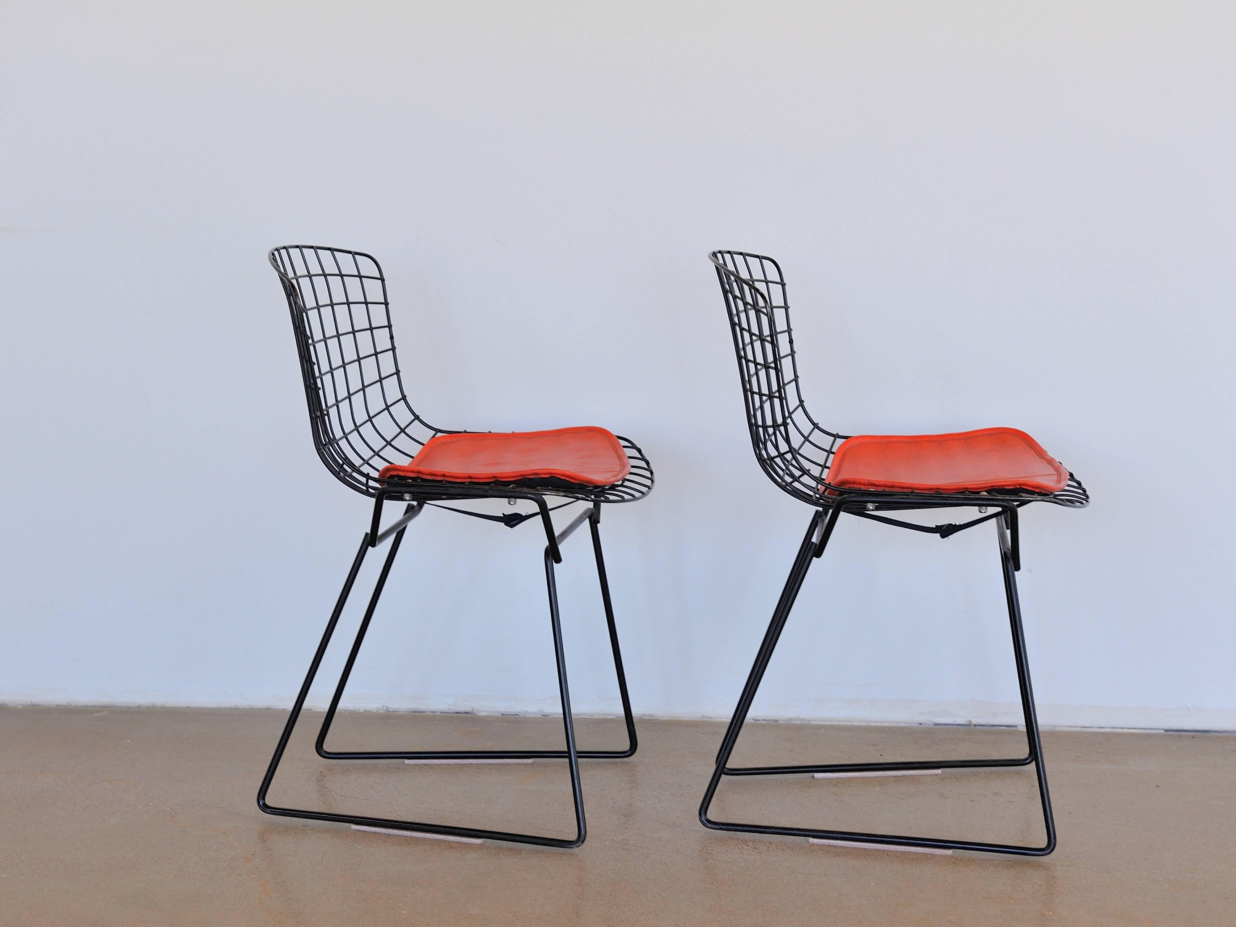 American Pair of Black Harry Bertoia Child's Chairs by Knoll