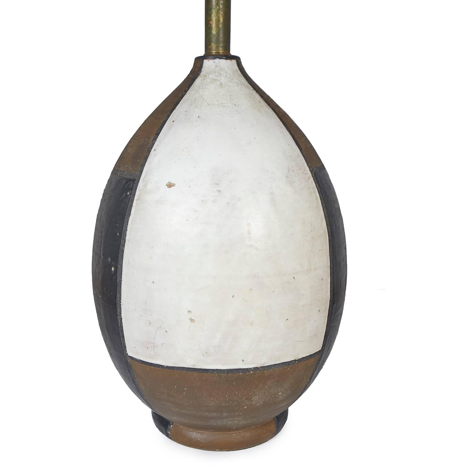 Bitossi, Mid-Century Modern Glazed Ceramic Italian Table Lamp In Good Condition In Tucson, AZ