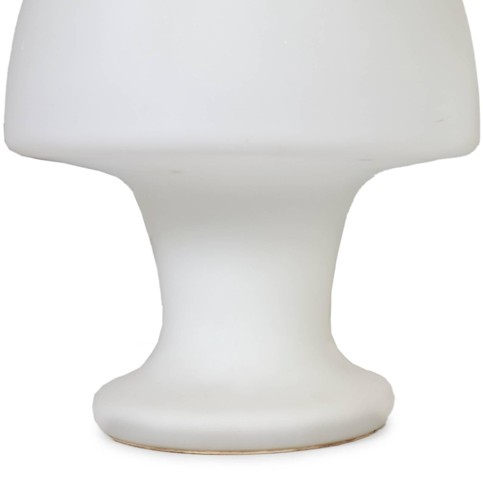 American Pair of Laurel Mushroom Lamps in Frosted Glass
