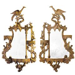 Pair of Opposing Giltwood Carved Eagle Mirrors 10