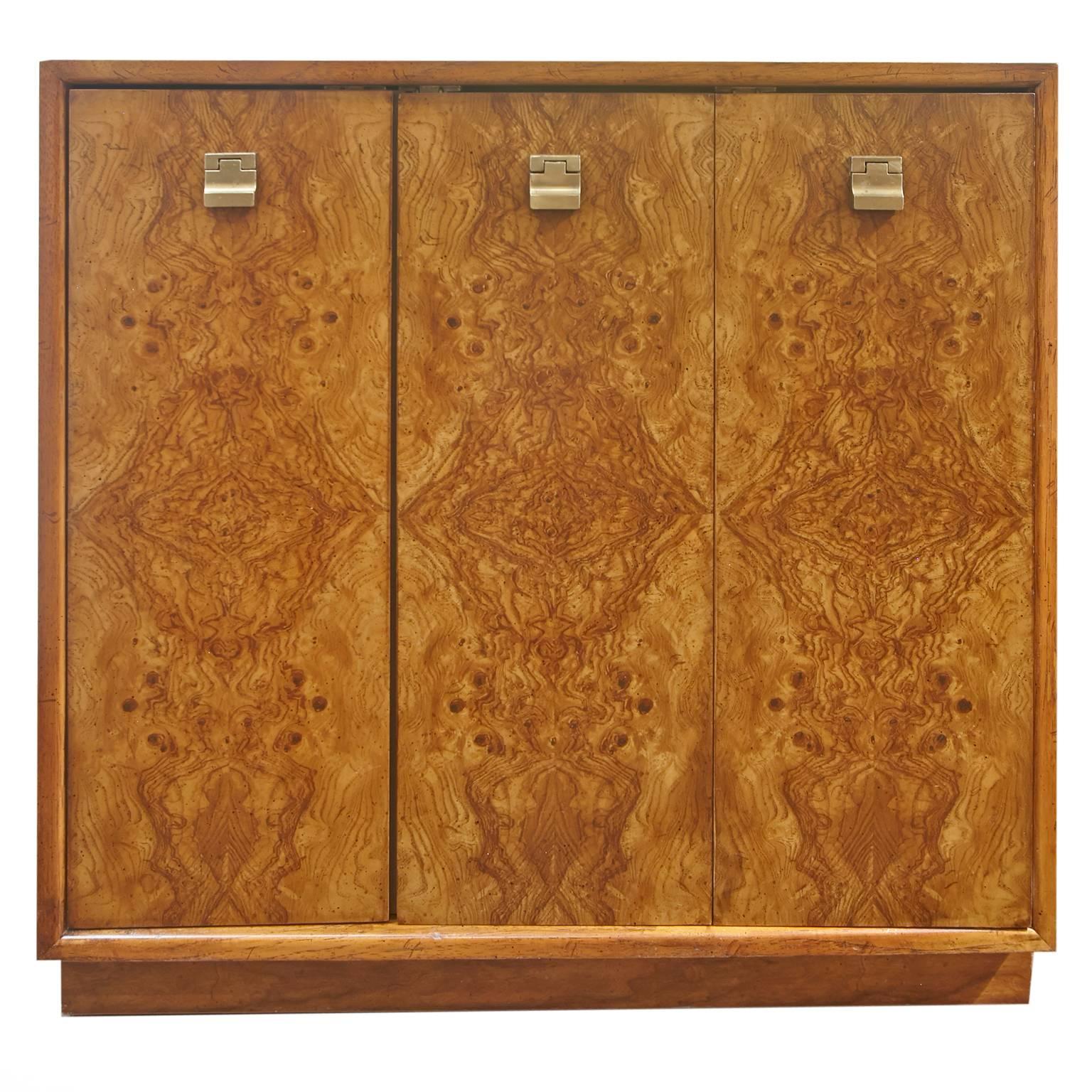American Pair of Edward Wormley Burl Wood Cabinets for Drexel Precedent