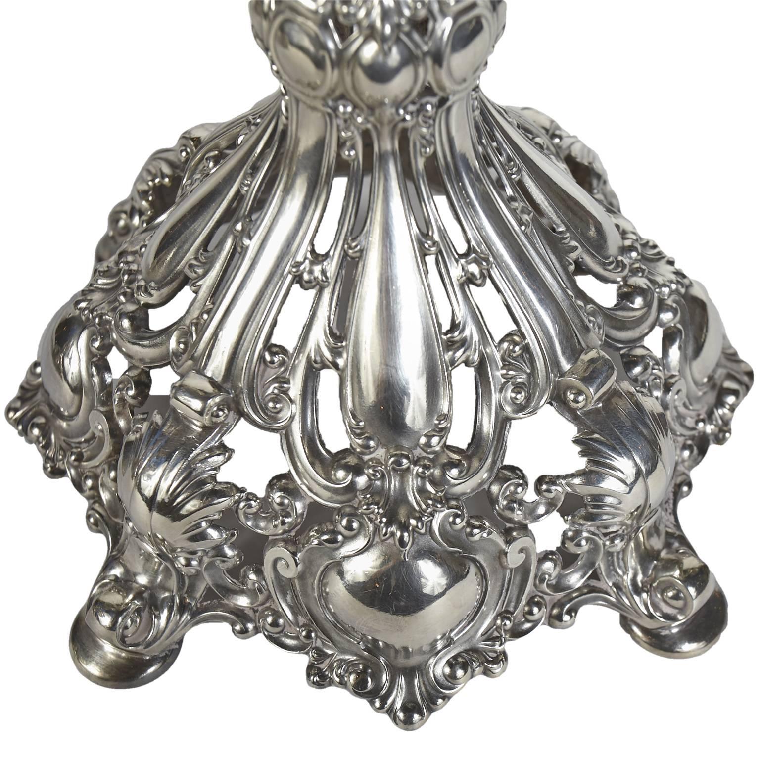 American Late 19th Century Silver Plate Reed and Barton Candelabras 