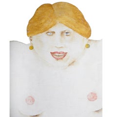 Dennis Geden Oil on Board Titled, 'Kneeling Woman*', August 12, 1970