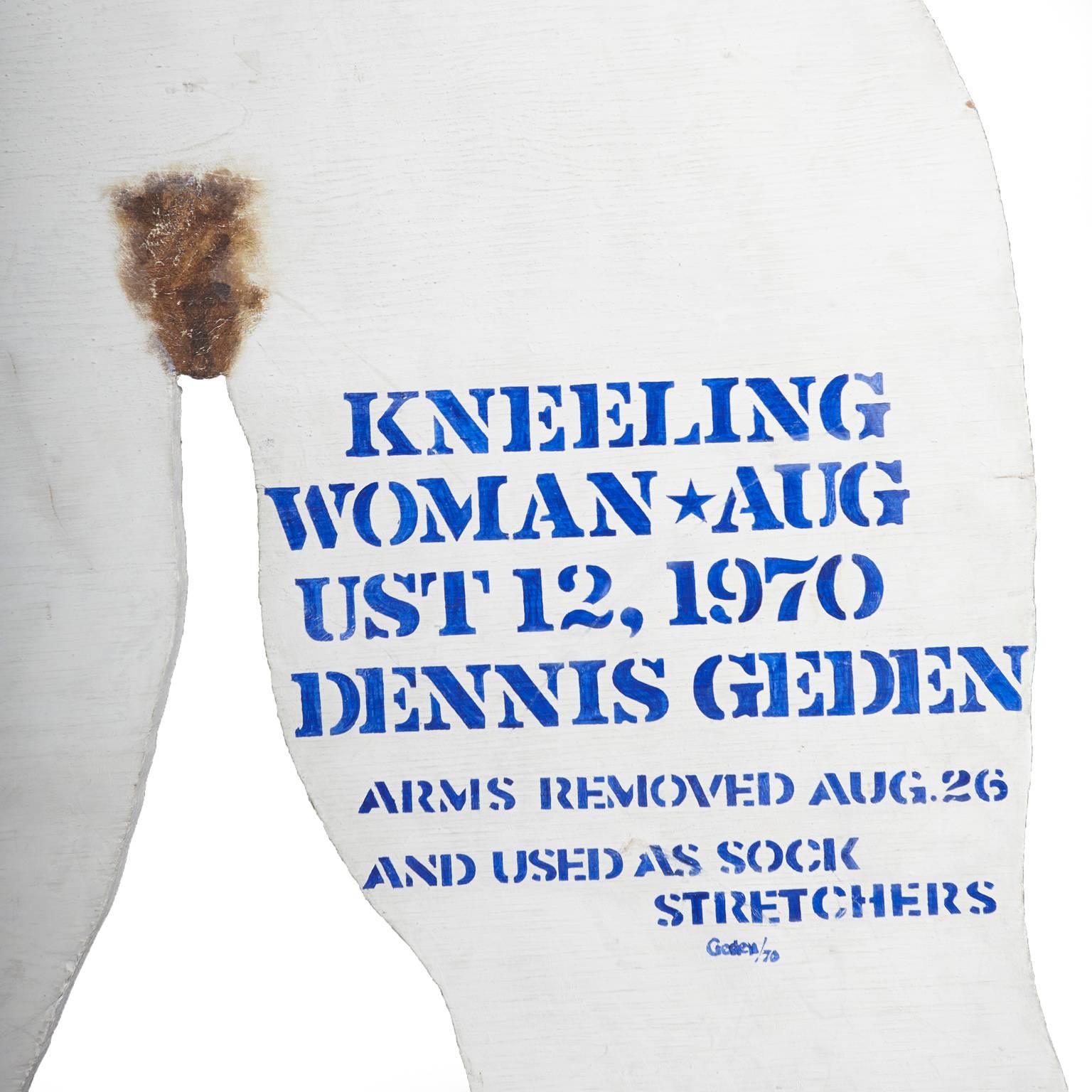 Canadian Dennis Geden Oil on Board Titled, 'Kneeling Woman*', August 12, 1970 For Sale