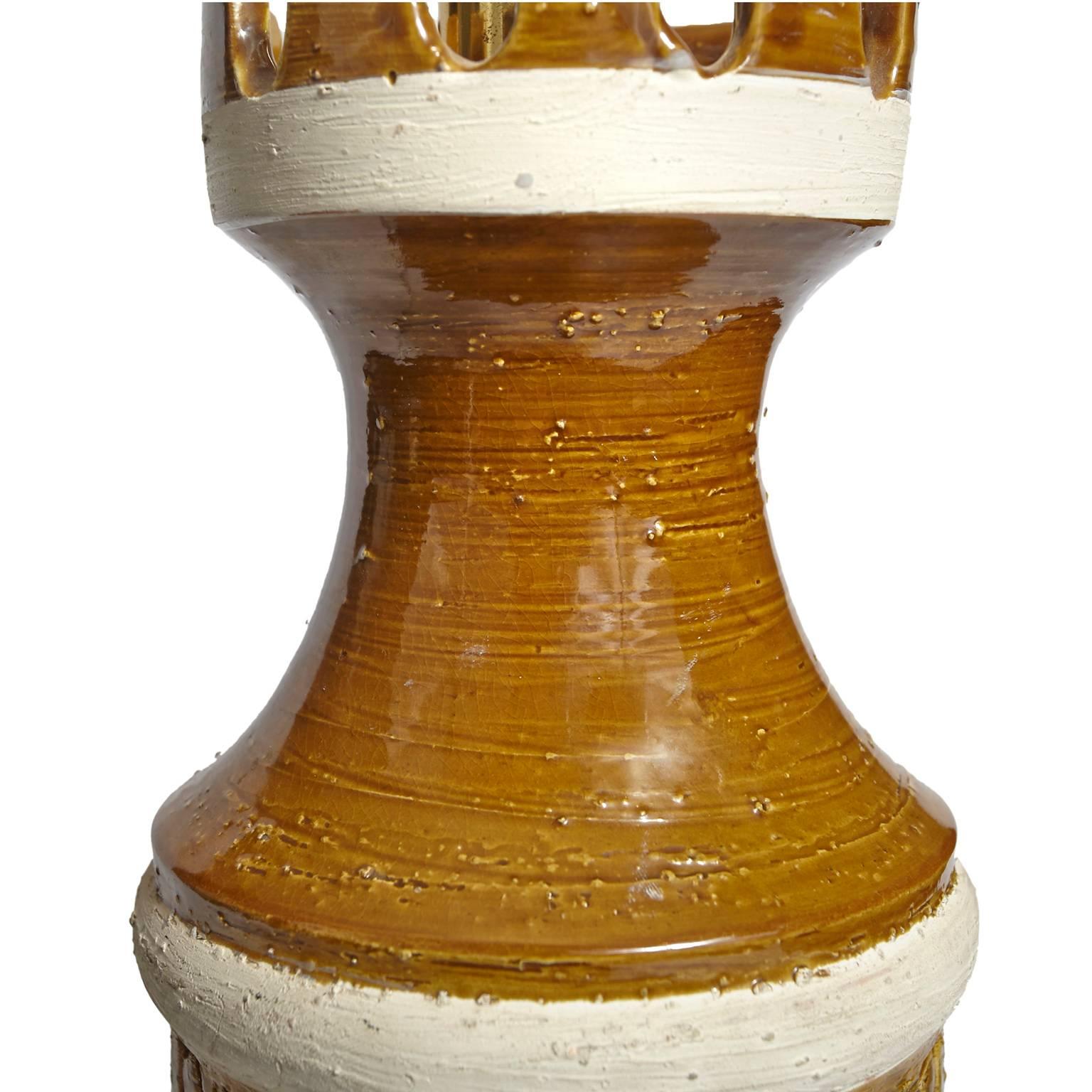 Glazed Bitossi Mid-Century Modern Italian Table Lamp For Sale