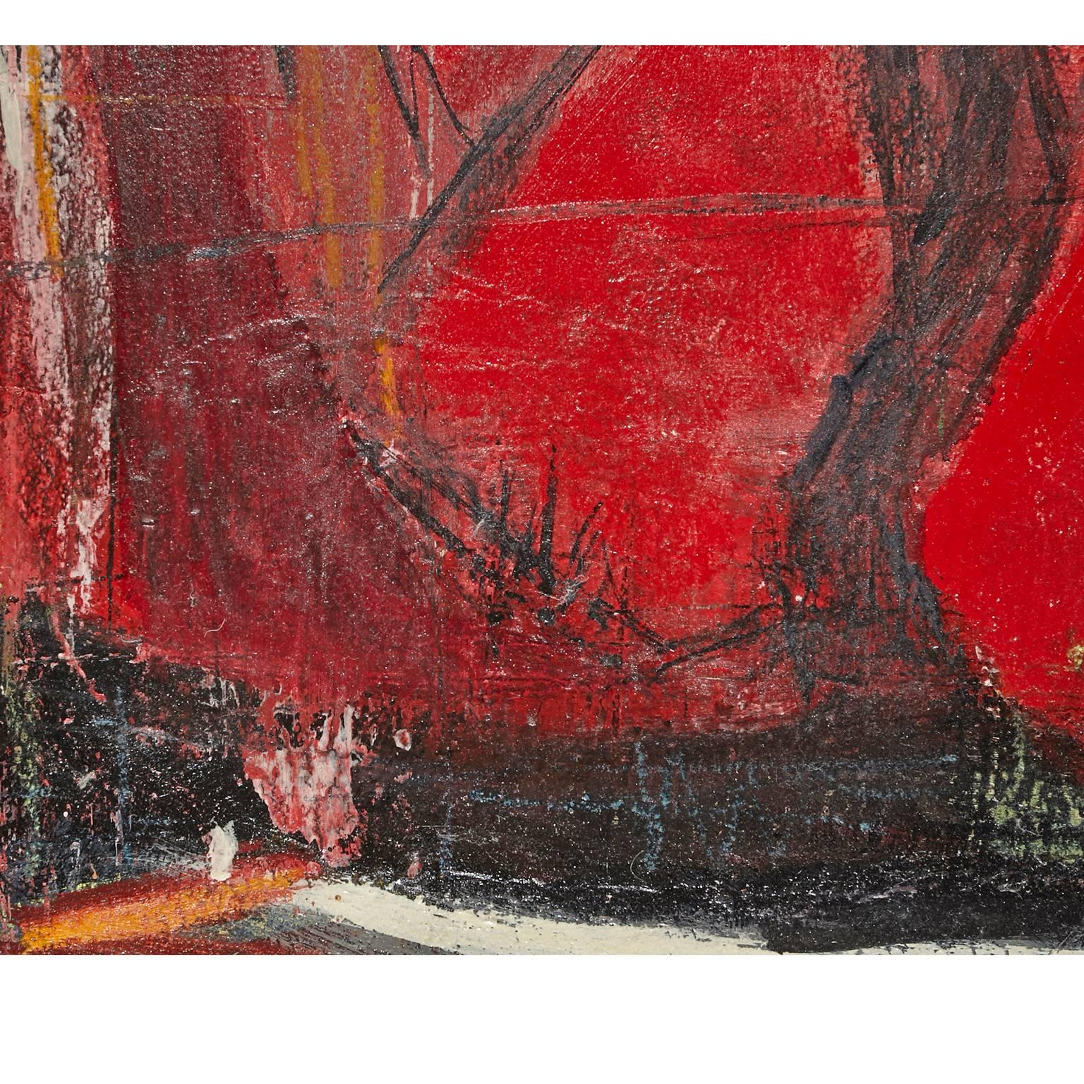 Mid-Century Modern Harrison Moore, Oil on Board, Titled, Stranger Than Fiction